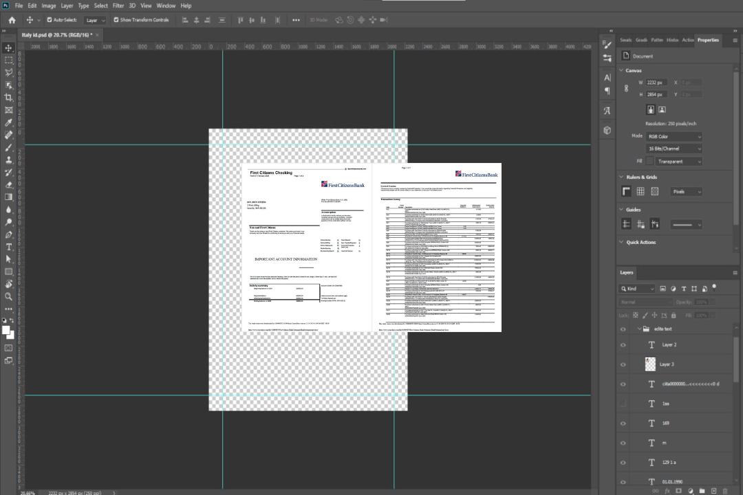 Modèle Word et PDF de relevé de la USA First Citizens Bank, 2 pages template